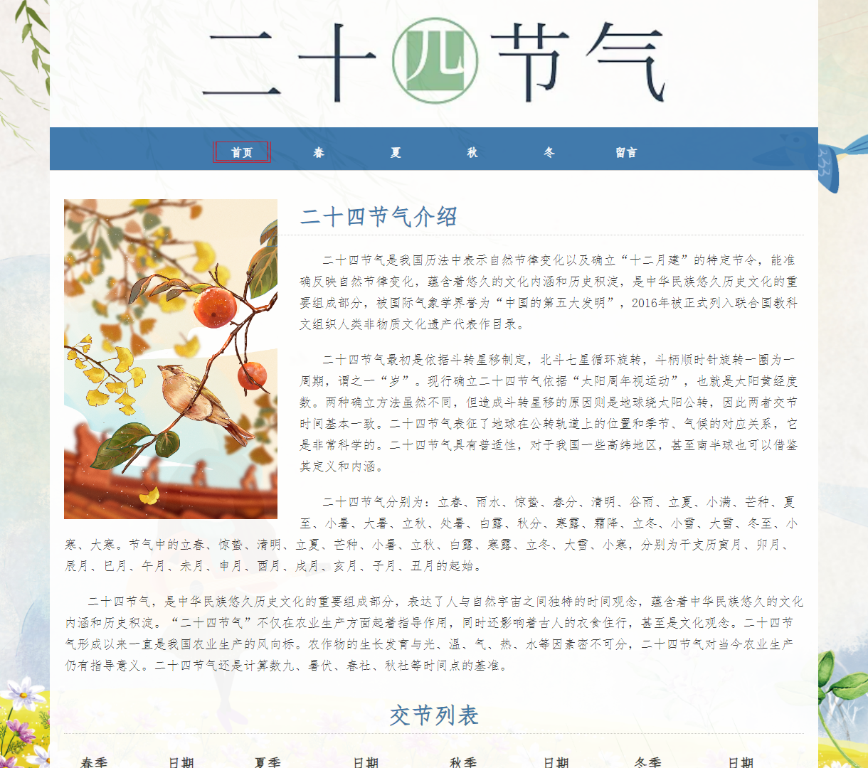 深入了解二十四节气：文化、历史与季节变化的交汇