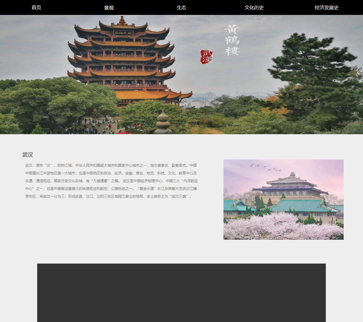 武汉城市信息介绍 - 含文化历史与地理视频展示，简洁风格