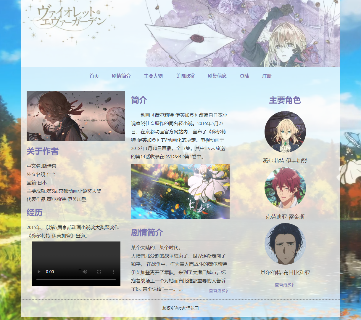 紫罗兰永恒花园：深入了解动画剧情与角色，探索作者风采