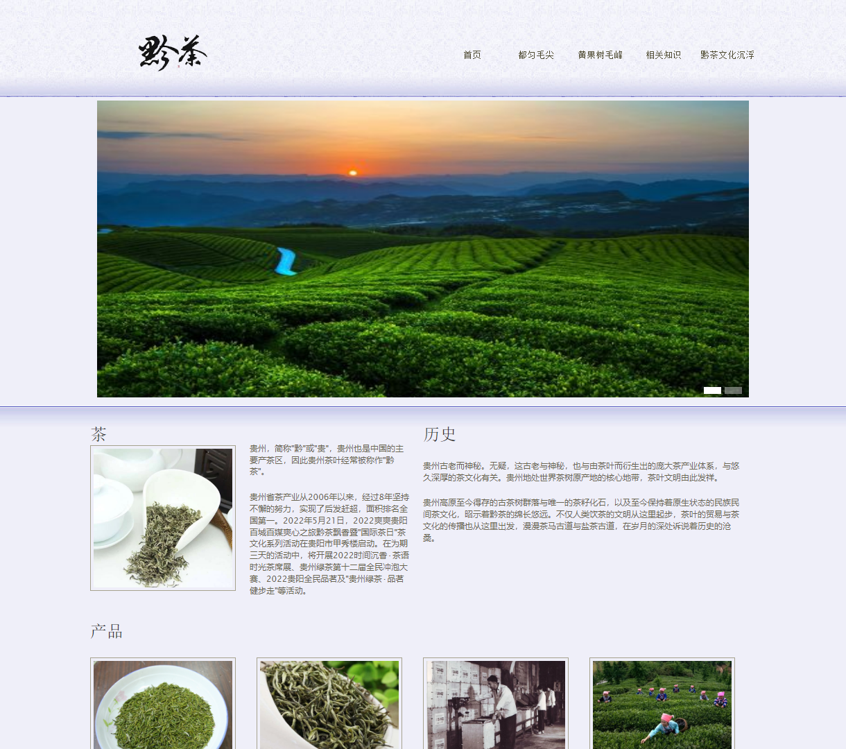 蓝莓之园 - 贵州茶叶文化展示网站，融入传统设计风格与现代交互体验