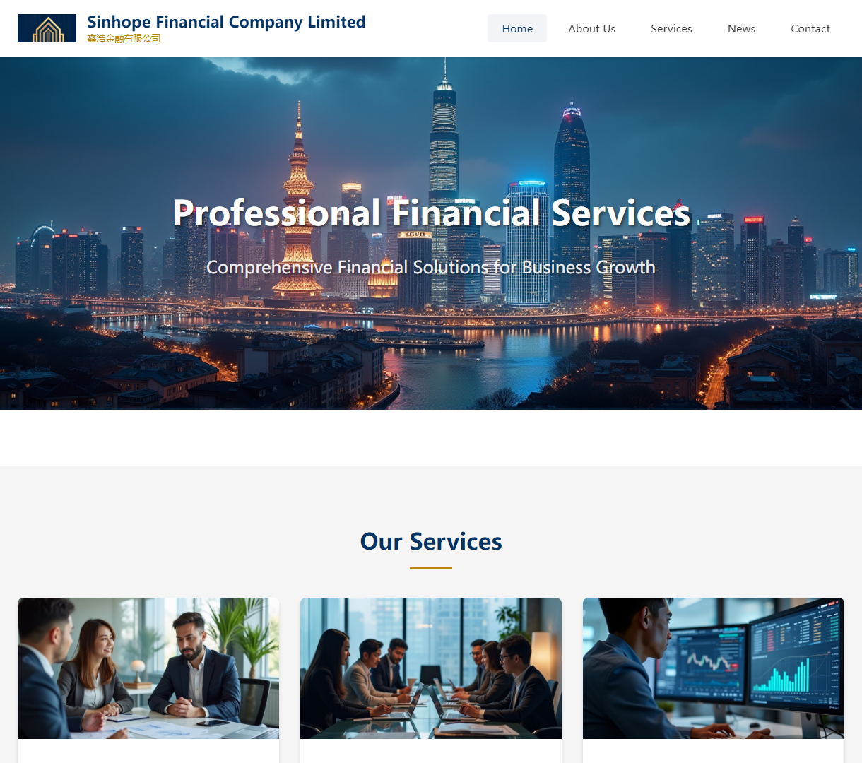 Sinhope Financial: Expert Financial Solutions with Professional Design